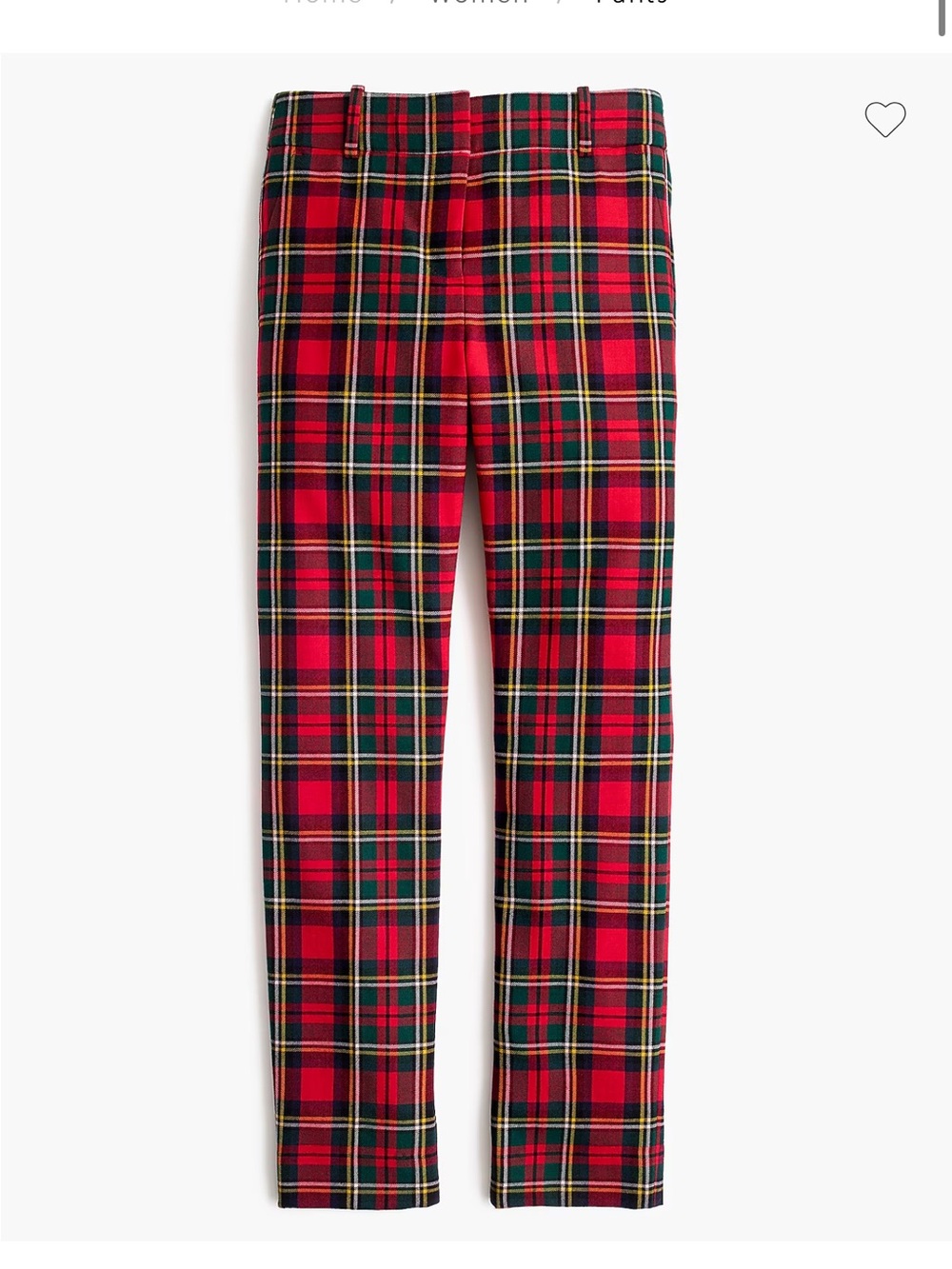 Cameron slim crop pant in tartan two-way stretch wool